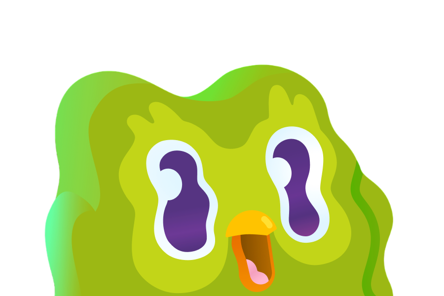 Duolingo cartoonish screaming