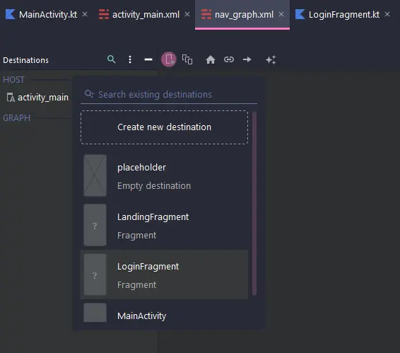 Adding destinations